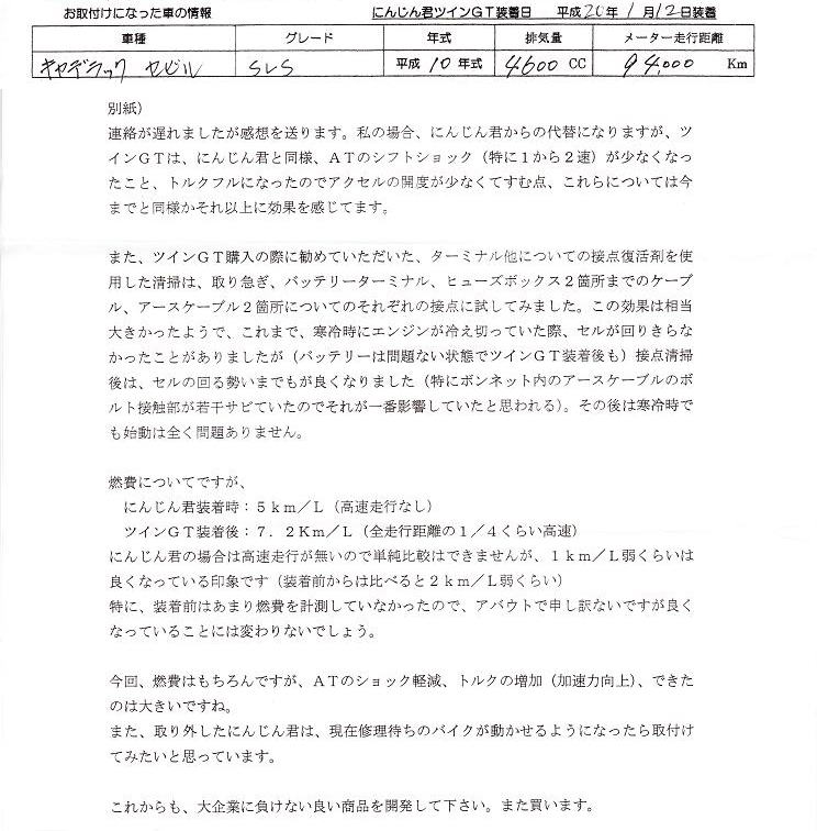 にんじん君ツインGT感想文