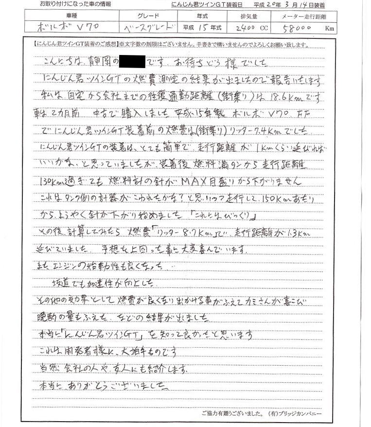 にんじん君ツインGT感想文